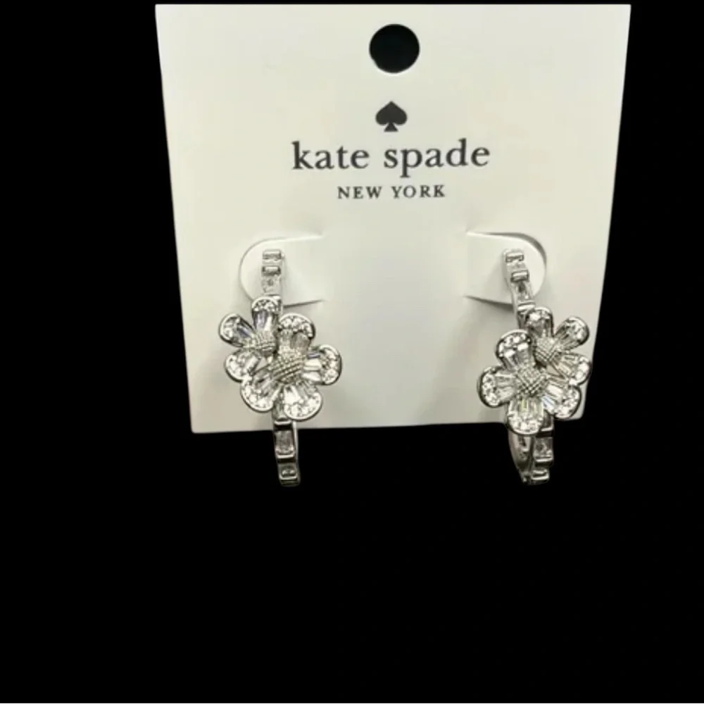 Kate Spade Silver Fleurette Flower Earrings‎ NEW